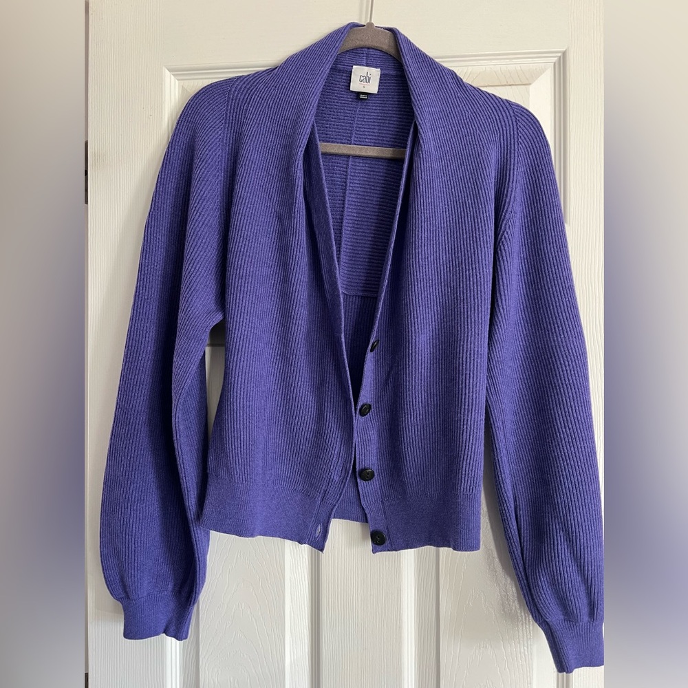 CAbi Purple Cardigan Sweater Small